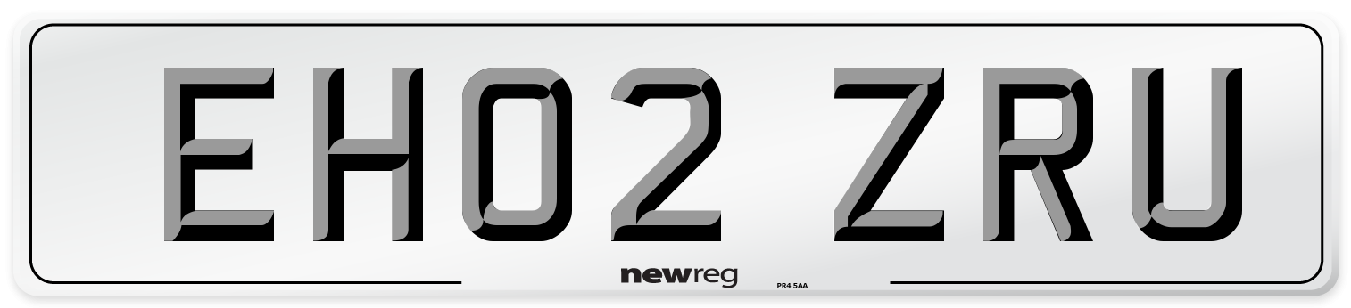 EH02 ZRU Number Plate from New Reg